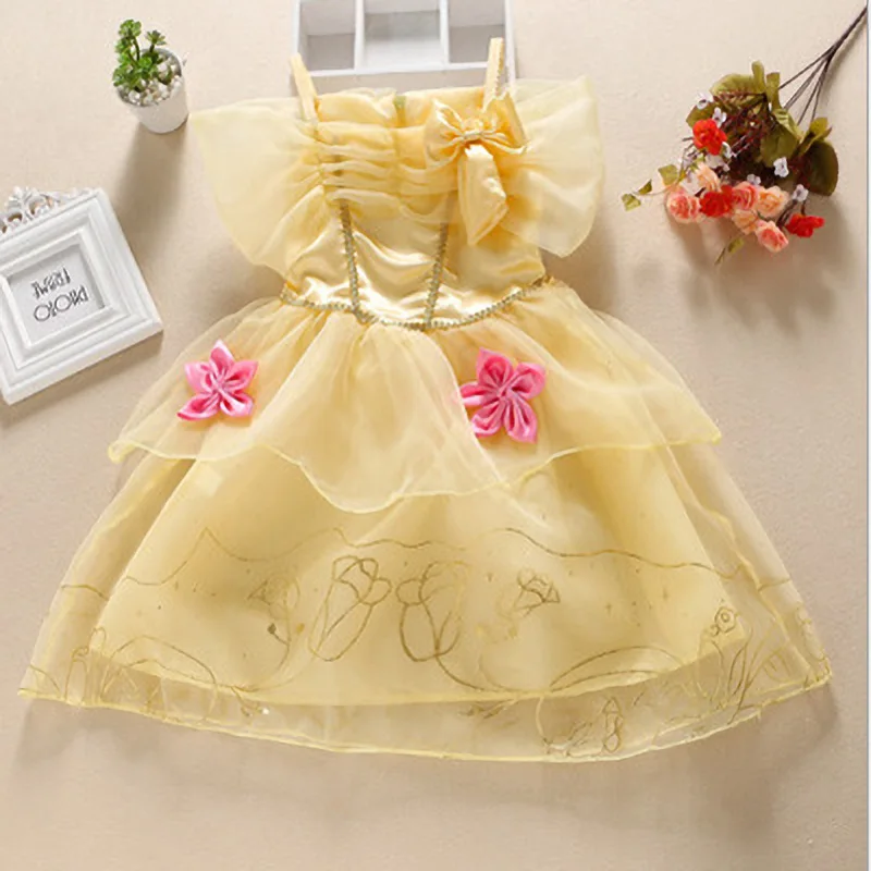 Girls Princess Dress Kids Summer Elsa Cinderella Snow White Aurora Sofia Rapunzel Costume Girl Halloween Party | Детская одежда и