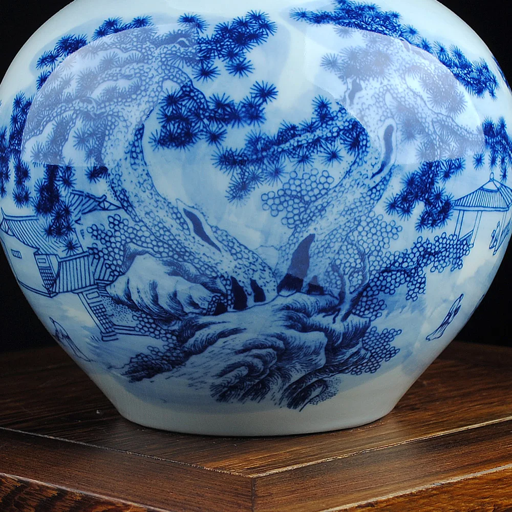 

Jingdezhen ceramics porcelain gourd Vase Decoration of modern landscape Home Furnishing shelf.
