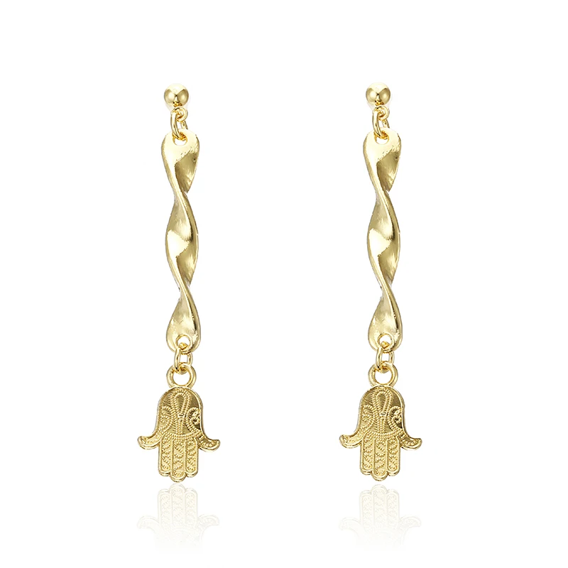 2018 Новые Популярные Элегантные волнистые Висячие серьги популярный дизайн