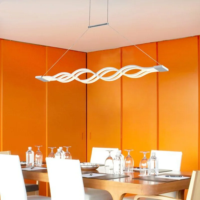 Светодиодные креативные S Волнистые Акриловые Регулируемые подвесные лампы для
