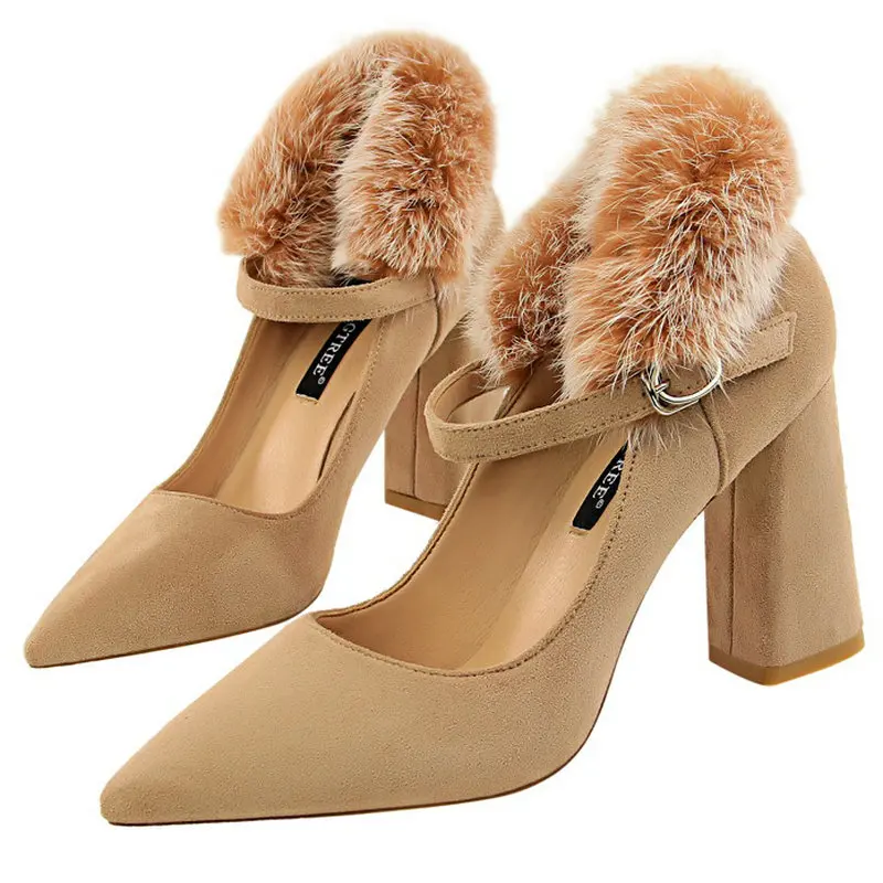 Size34-39 женские туфли-лодочки mary jane туфли с острым носком и пряжкой на высоком