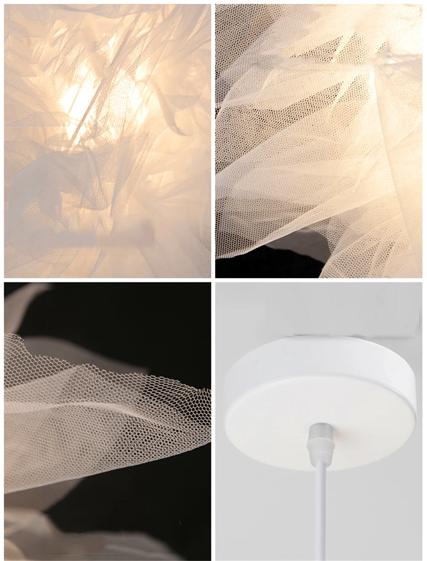 Скандинавский Романтический подвесной светильник из кружевной ткани