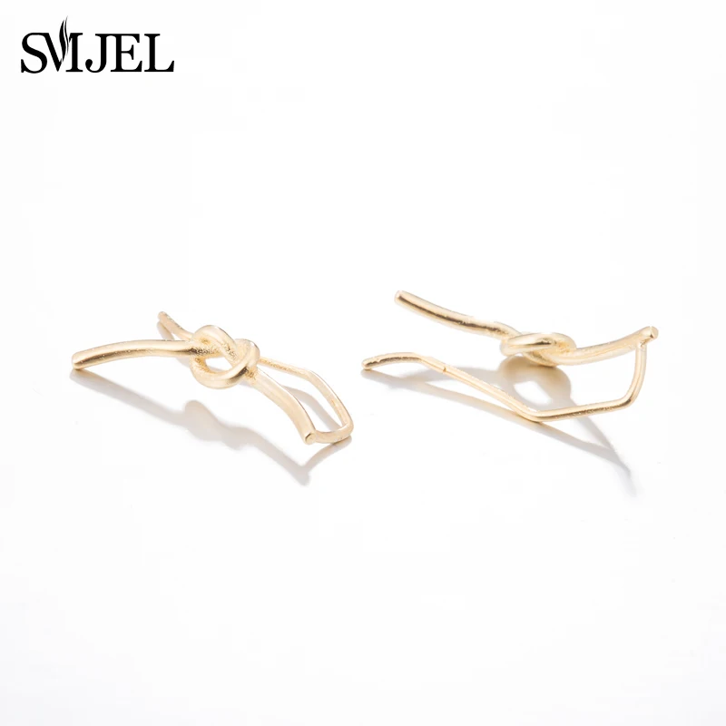 Модные серьги SMJEL в форме сердца женские золотые гвоздики для ползания ушей