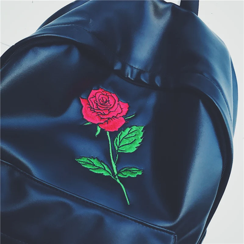 new college women floral embroidery school bags for boys bagpack mochila notebook black leather backpack men rucksacks girls | Багаж и