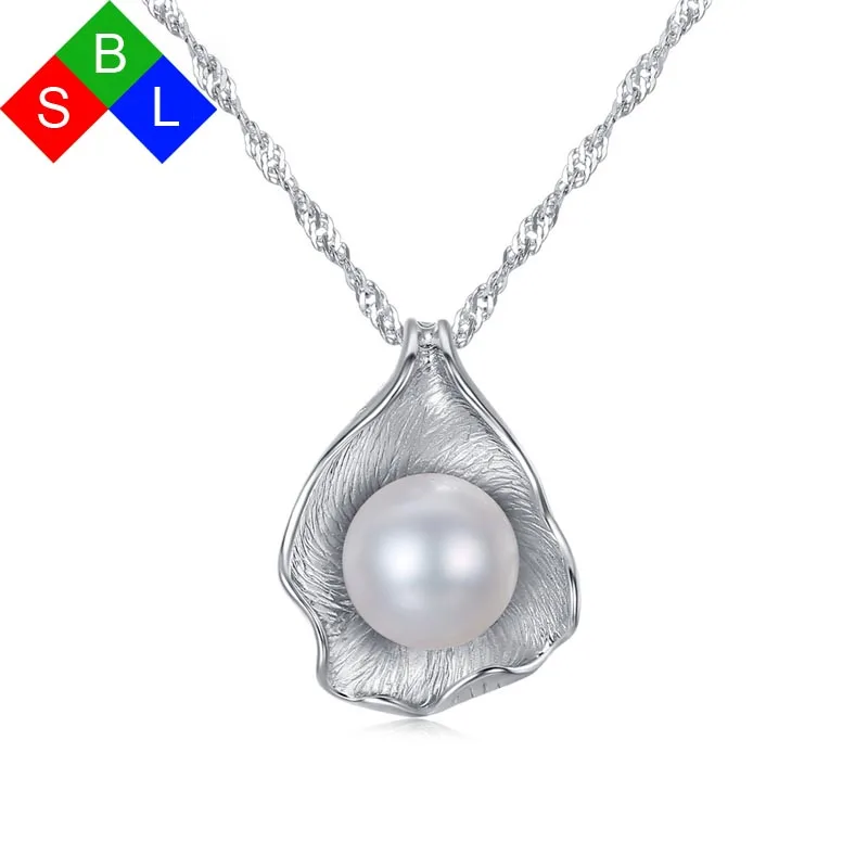 Ожерелье из серебра 925 пробы с пресноводным белым/серым жемчугом 18 дюймов|necklace