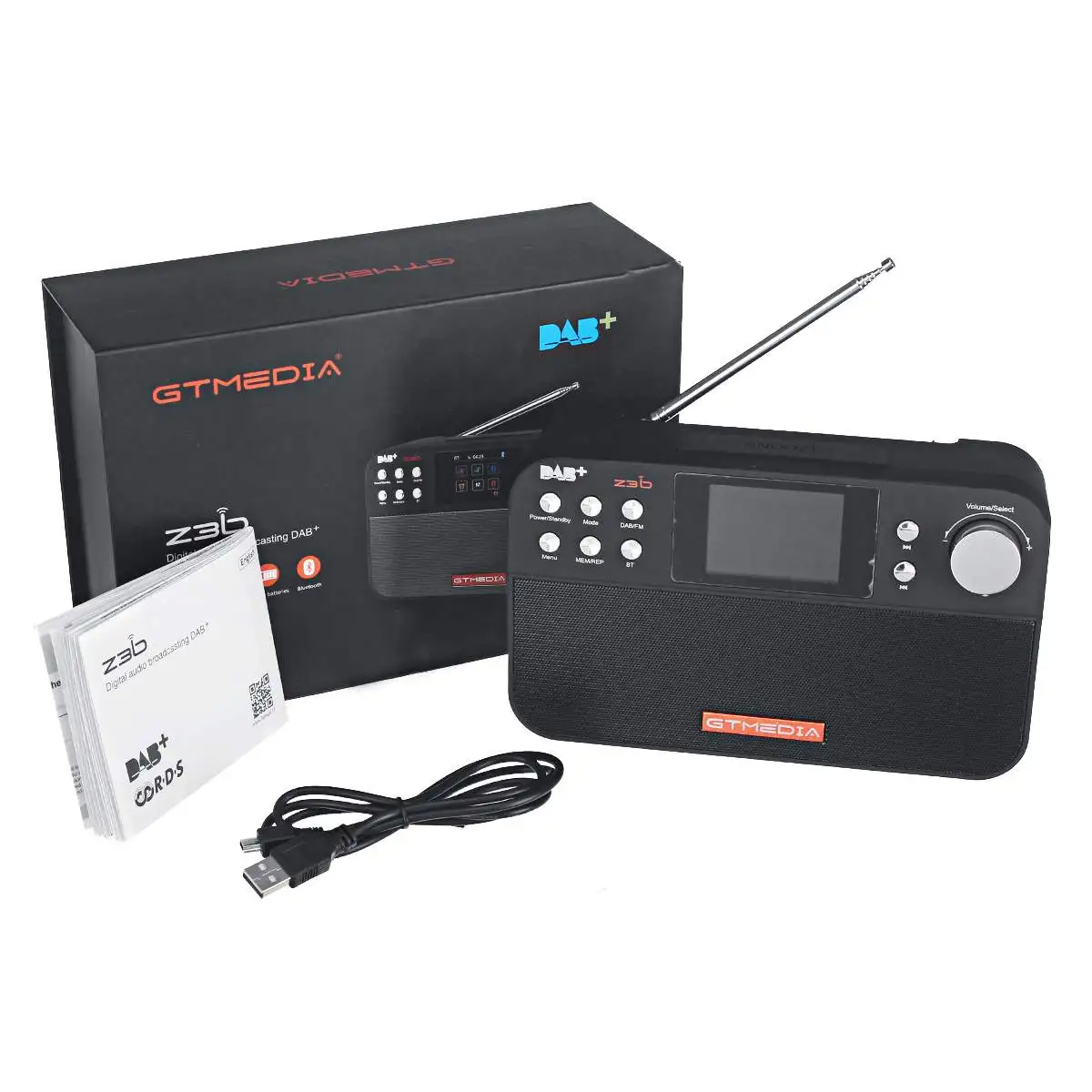 Портативный bluetooth 4,0 Цифровой радио DAB+ FM RDS Многополосный Радио стерео динамик с TFT дисплеем будильник таймер сна