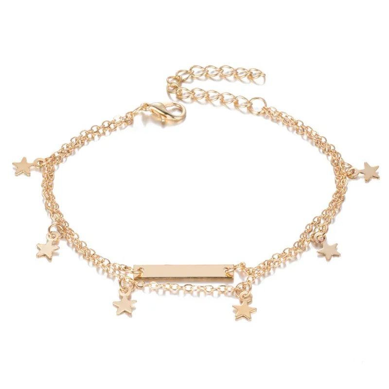 ZCHLGR Boho модный стиль звезда браслет на ногу многослойный цепочка для ног новый