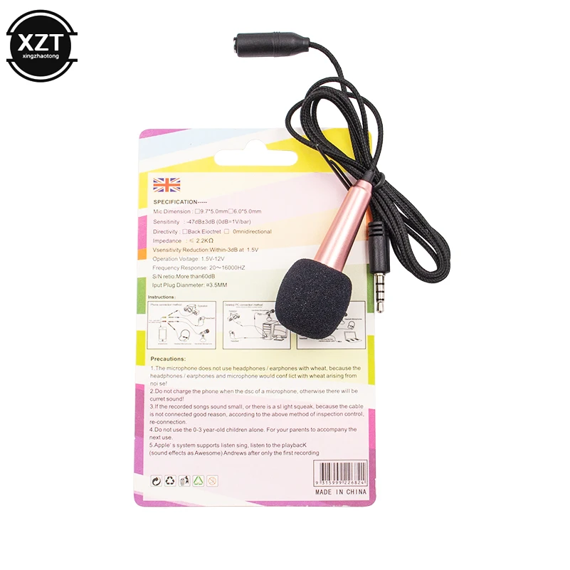 Handheld Mic 3.5mm Speech Micro Condenser Microphone Professionnel For Smart Cell Phone PC