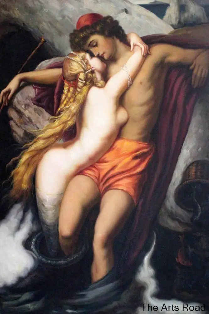 Высокое качество Сексуальная обнаженная Картина на холсте рыбак и сырен от лорда