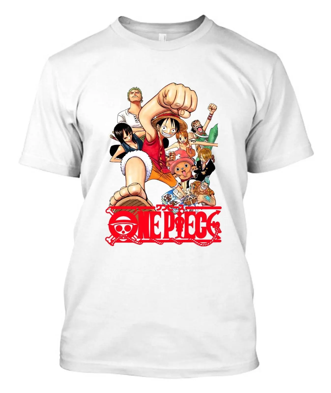 ONE PIECE Luffy and Friends аниме-футболка на заказ Бесплатная доставка Harajuku топы футболки