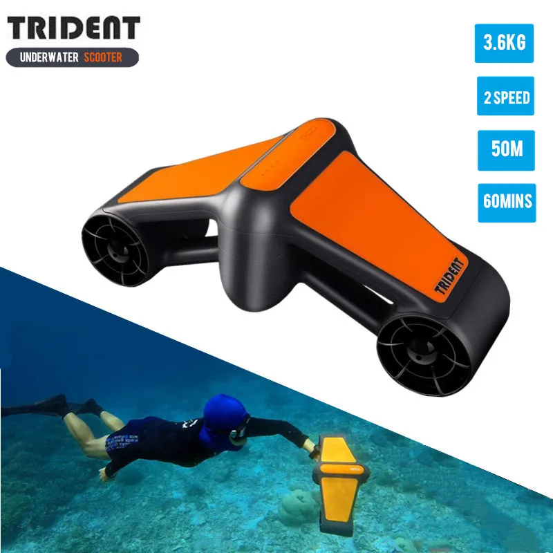 Новинка, водонепроницаемый Электрический подводный скутер Trident, водный морской двухскоростной Пропеллер для дайвинга, для бассейна, скутер, оборудование для водных видов спорта