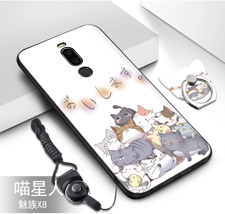 Meizu X8 X 8 чехол, силиконовые, Роскошные, симпатичные, из мягкого ТПУ, чехол+ ремешок с узором, кольцо, задняя крышка для Meizu X8 X 8, чехол, coque fundas