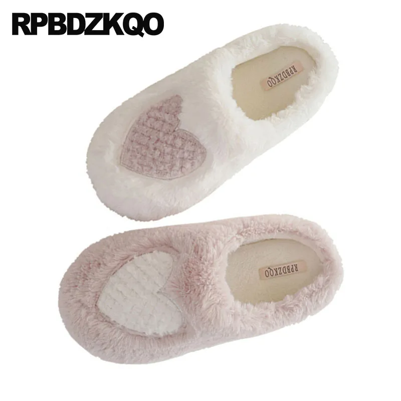 Most Popular Products Furry Slippers Plush Winter Korean White Guest Home Bedroom House Faux Fur Slides Pink Women Rabbit Shoes | Обувь