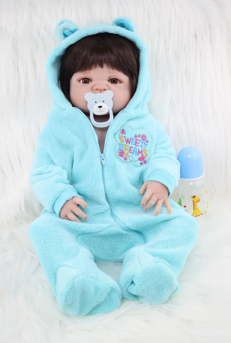 55 см силиконовая кукла Reborn Baby Boy 22 дюйма Реалистичная виниловая для новорожденных