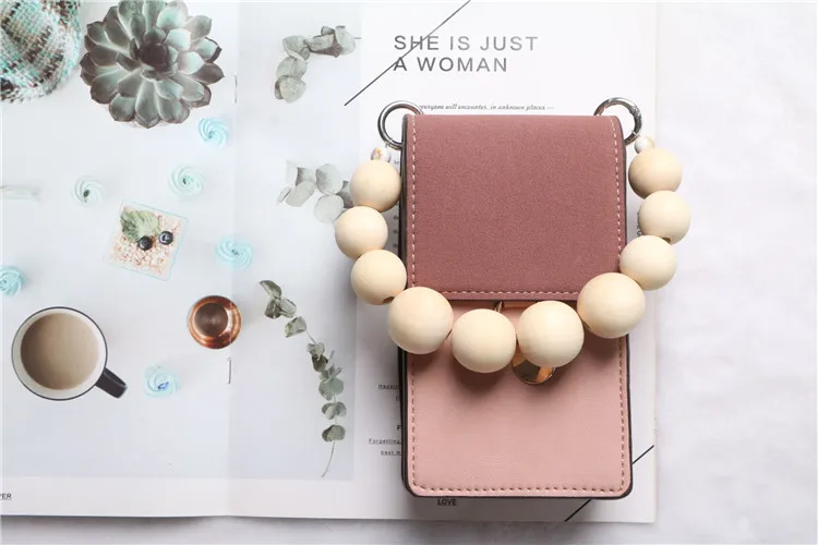 Ремень через плечо с деревянными бусинами для сумочки Женский кошелек ручной