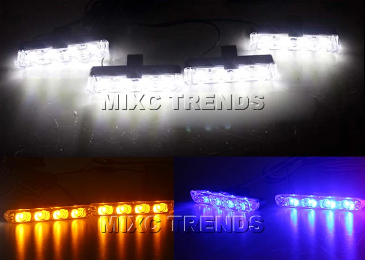 4x4 led DC 12V Предупреждение полиции мерцающий светильник 4 в 1 Управление DRL автомобилей Грузовик мигает пожарные проблесковый маячок скорой помощи Дневной светильник