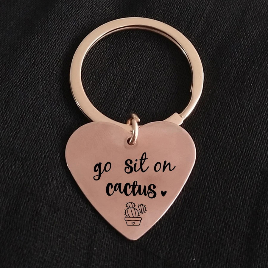 Брелок с выгравированным КАКТУСОМ ювелирное изделие в форме сердца для мужчин и