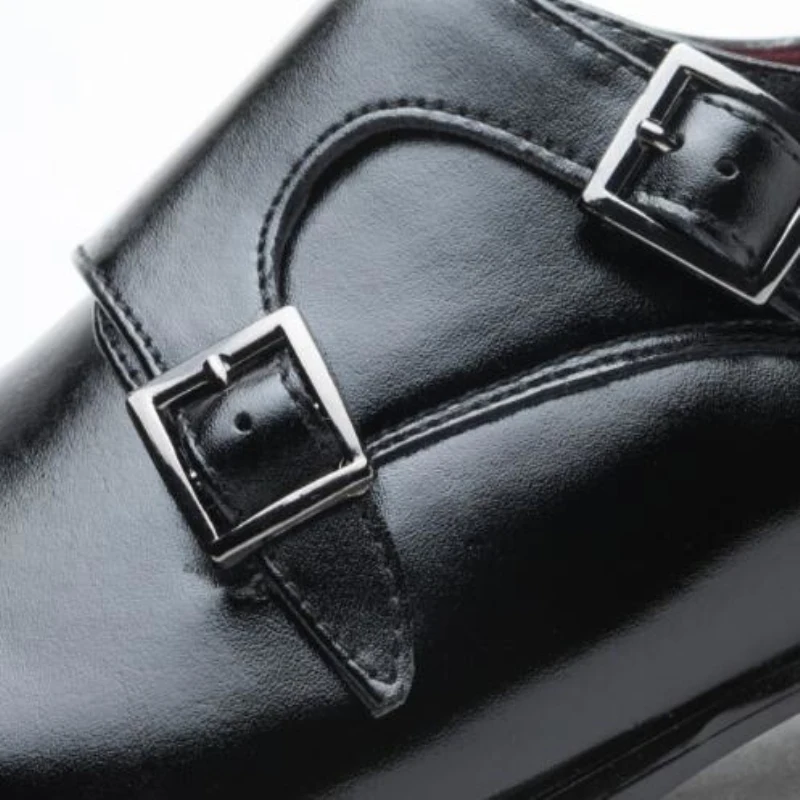 Туфли мужские классические натуральная кожа на шнуровке квадратный носок пряжка