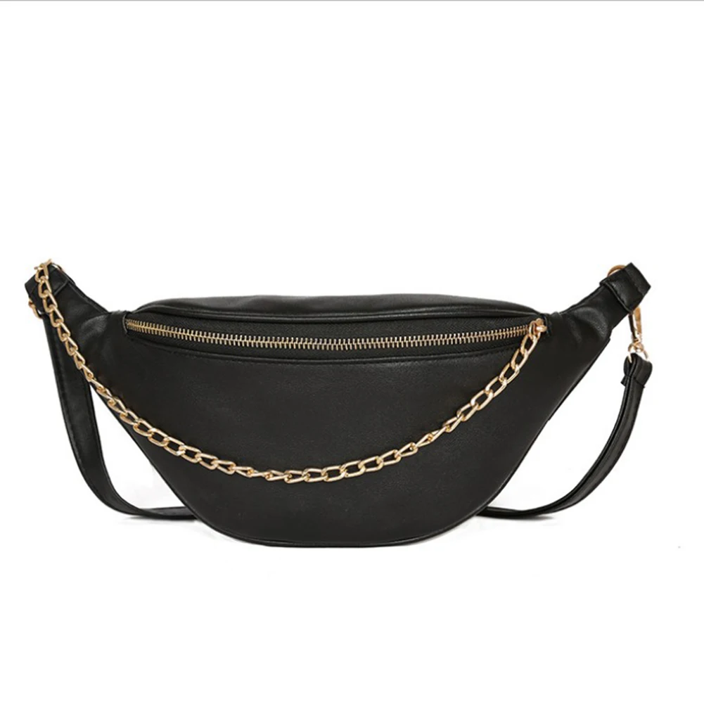 Женская Кожаная поясная сумка кошелек нагрудный для путешествий черная белая с