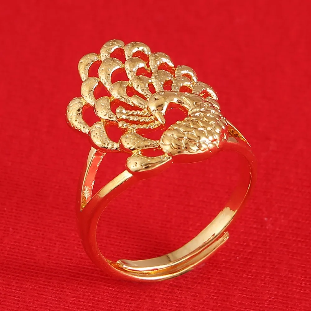 Кольцо с павлином для женщин Золотое кольцо Свадебные обручальные кольца