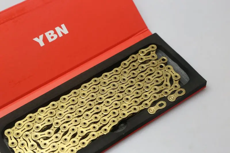 

YBN Bike Full Hollow Chains MTB Mountain Road Bike Chians 11 Speed Bicycle Chain 116 Links Gold For SHIMANO SRAM System