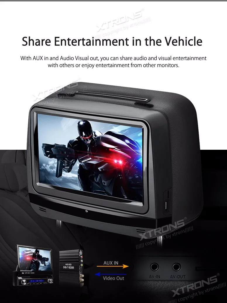 2x" сенсорный экран HDMI подголовник Автомобильный dvd-плеер Противоугонная Съемная плоская крышка монитор регулируемый экран ИК FM Подушка видео