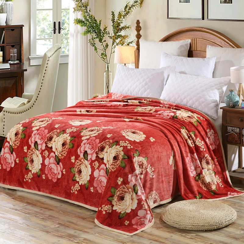 Retro Style Bean Paste Printing Patterns Bedspread Blanket High Density Super Soft To On For The Sofa/Bed/Car Portable | Дом и сад