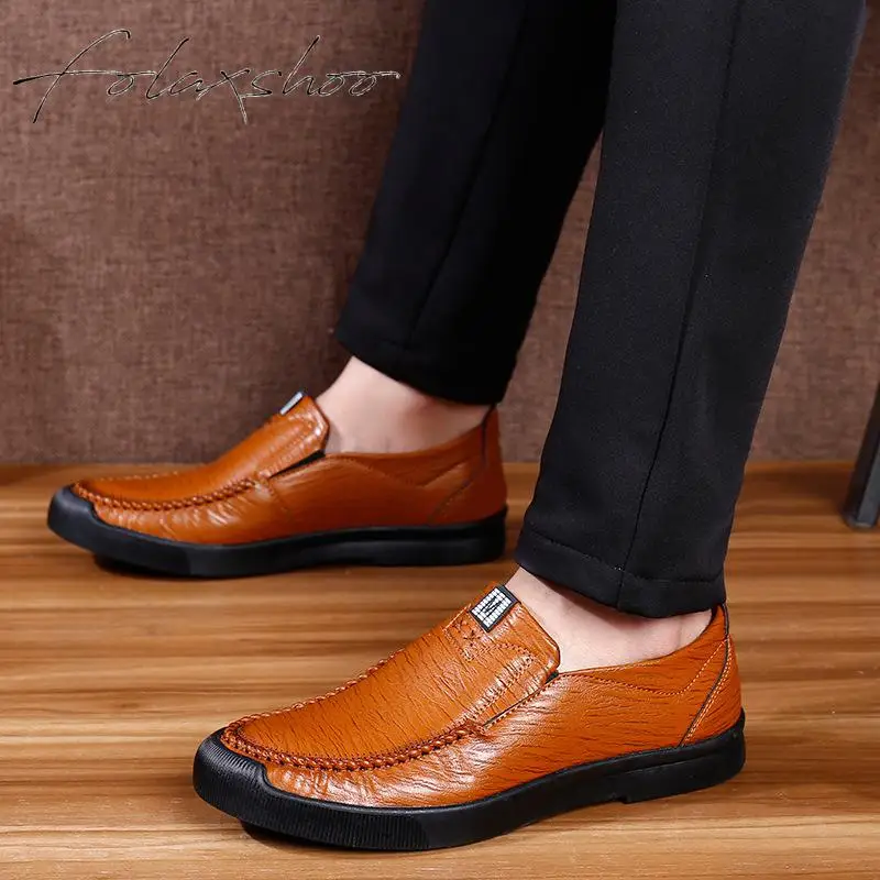Folaxshoo/Мужская обувь повседневная без шнуровки мужские лоферы Mocassin Homme