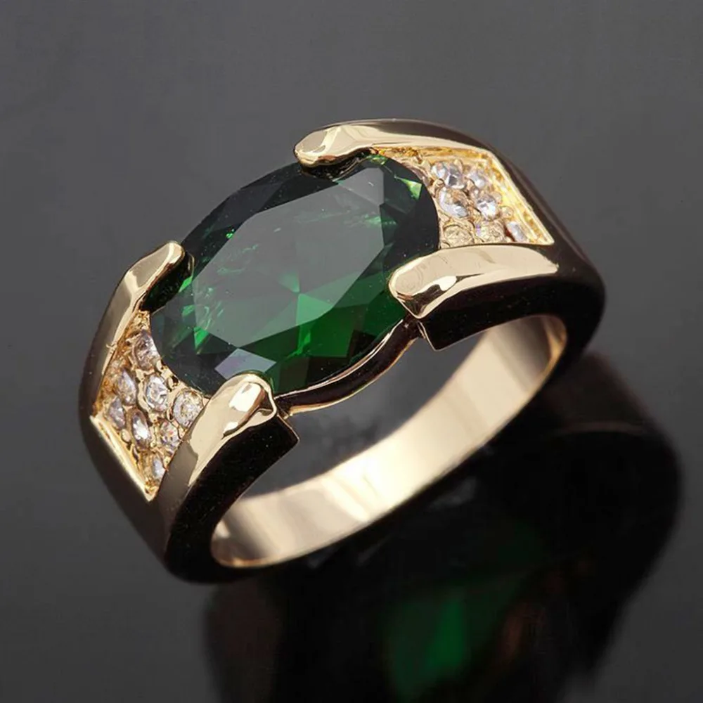 Мужское кольцо SuoHuan размер 8-11 обручальное с большим камнем искусственный Фианит