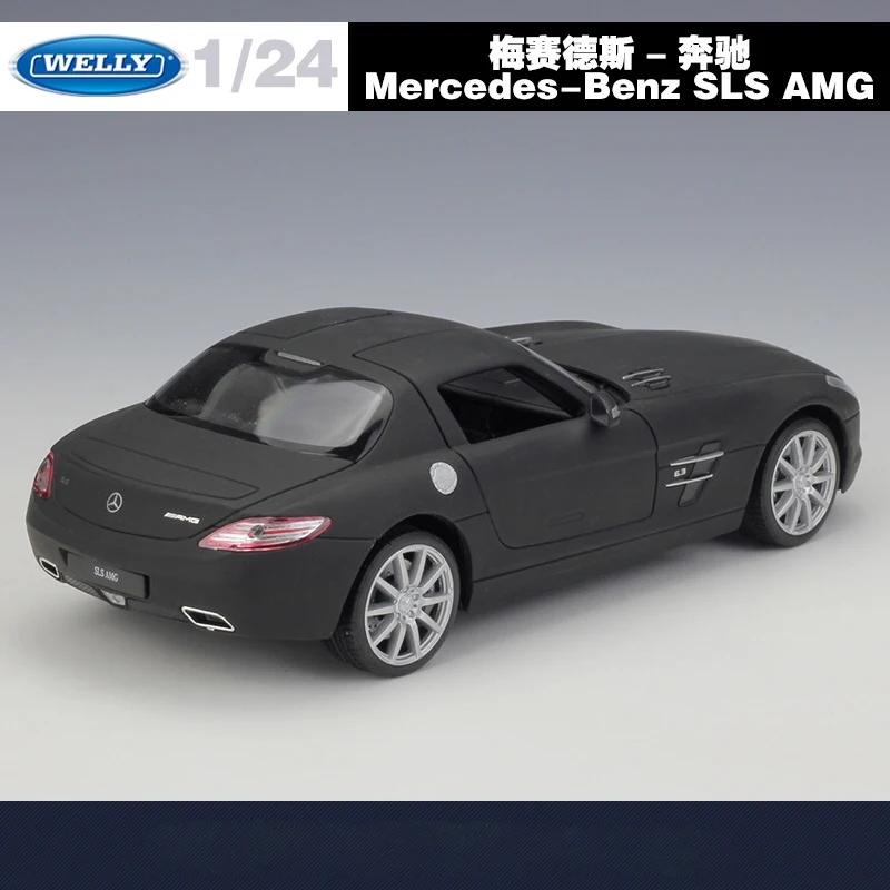 WELLY 1:24 Высокая симуляция Benz SLS AMG спортивный автомобиль матовый литой под давлением металлический сплав классическая модель автомобиля игрушки для мальчиков Коллекция подарков