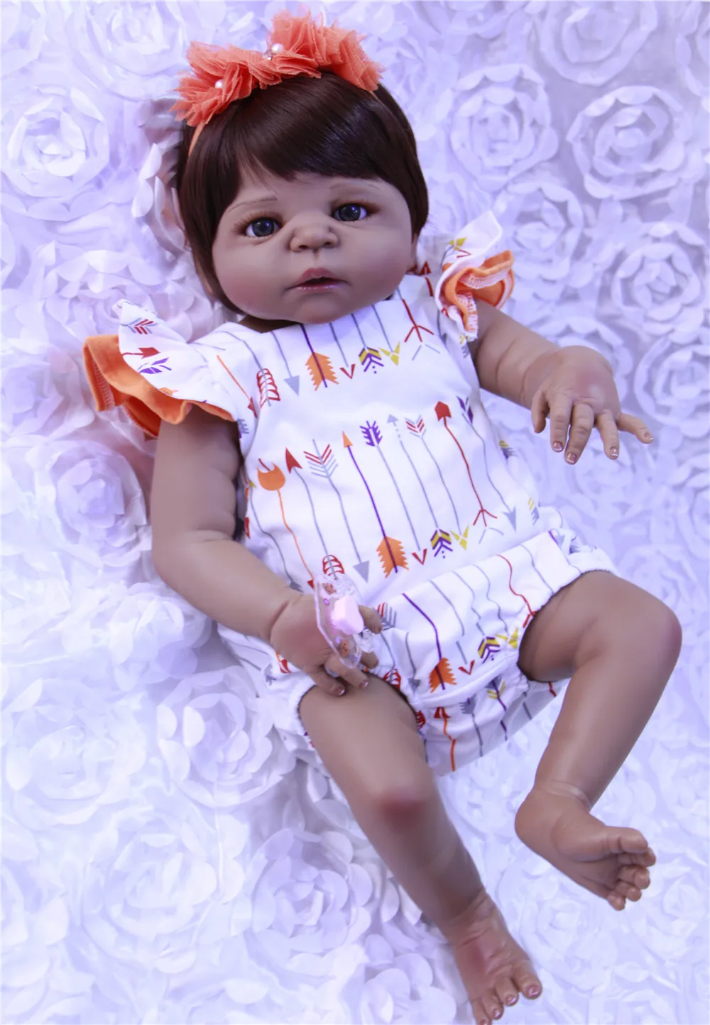 Силиконовый Реборн полный подарок для детей черный чехол 22 дюйма|baby girl doll toy|doll