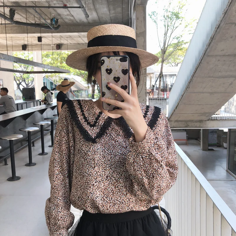 Mishow женский леопардовый принт топы с длинными рукавами и блузки свободные OL