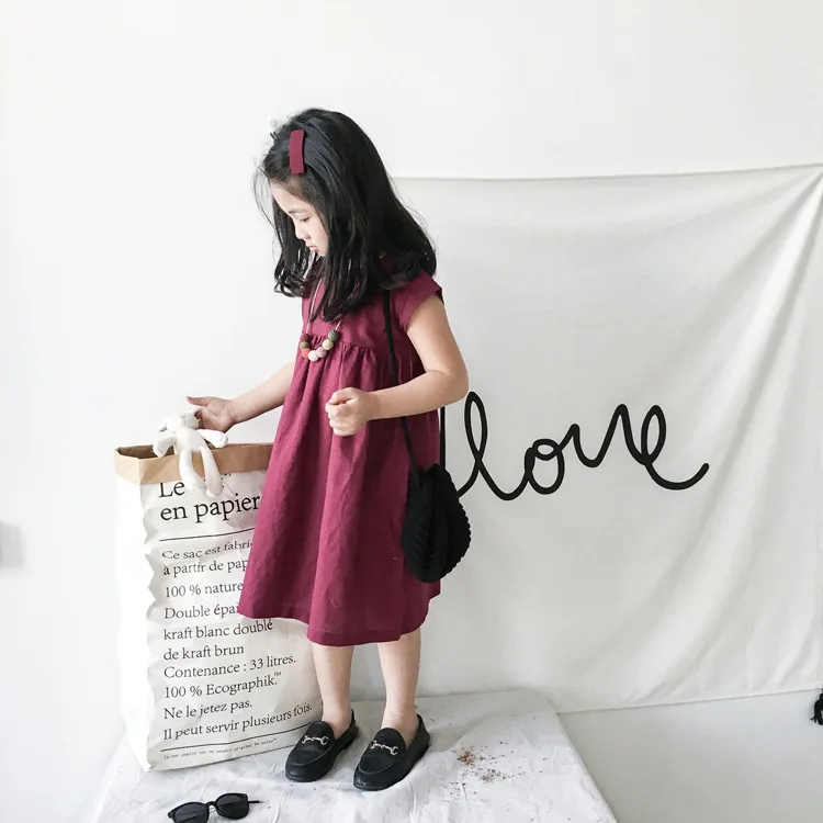 Baby Girls Dress Summer Toddler Kids Linen Cotton Casual Dresses Party Princess Vestido Children Clothing Korean Girl Costume | Детская