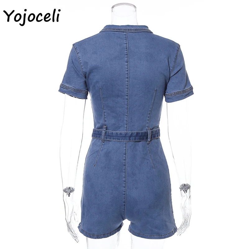 Yojoceli Сексуальная bodycon Потертая джинсовая ткань комбинезон 2019 летние вечерние