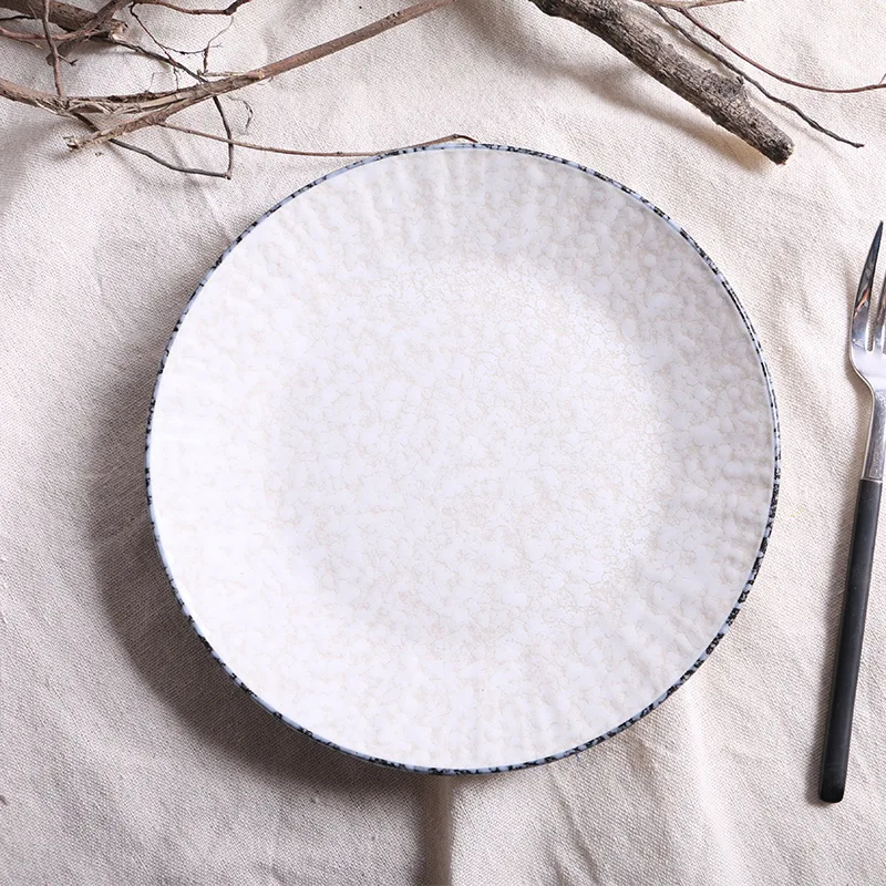 Снежная обеденная тарелка японская простая керамическая еда блюда для стейков и