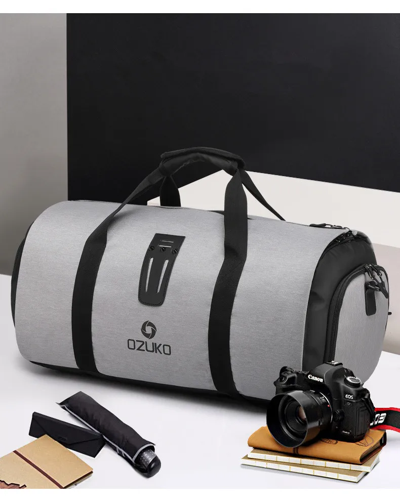 OZUKO, дорожная сумка, мужская, большая емкость, многофункциональная, водонепроницаемая, вещевой мешок, костюм, для хранения, ручная сумка для путешествий, сумки для багажа с сумкой для обуви