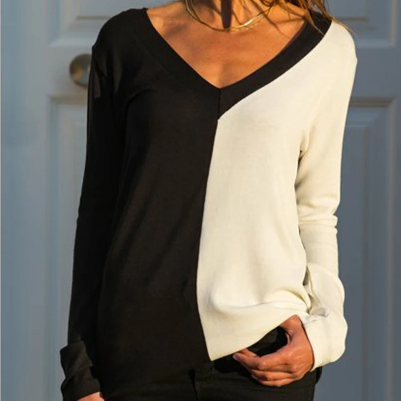 Новинка 2019 футболка с длинным рукавом женские повседневные свободные топы