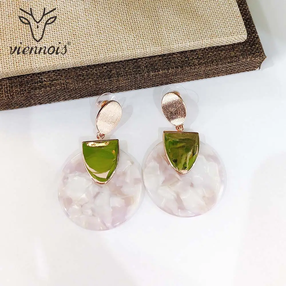 Viennois, белые стразы, висячие серьги для женщин, золотой цвет, металлический стиль, висячие серьги, Женские Ювелирные изделия