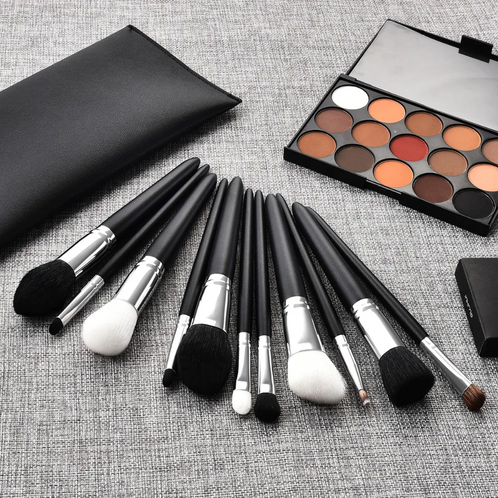 Professional 11Pcs Makeup Brushes Set For Women Soft Goat Hair Cosmetic Make Up Tools Foundation Powder Blender Facial make up | Красота и