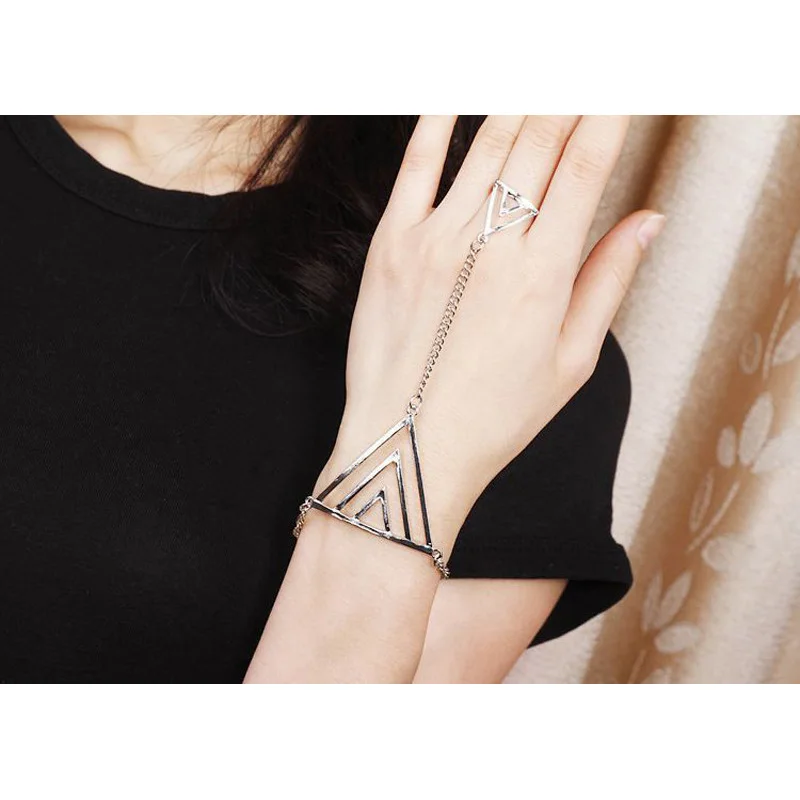 Женское кольцо чокер с золотым и серебряным покрытием|ring split|ring bracelet chainring to wrist |