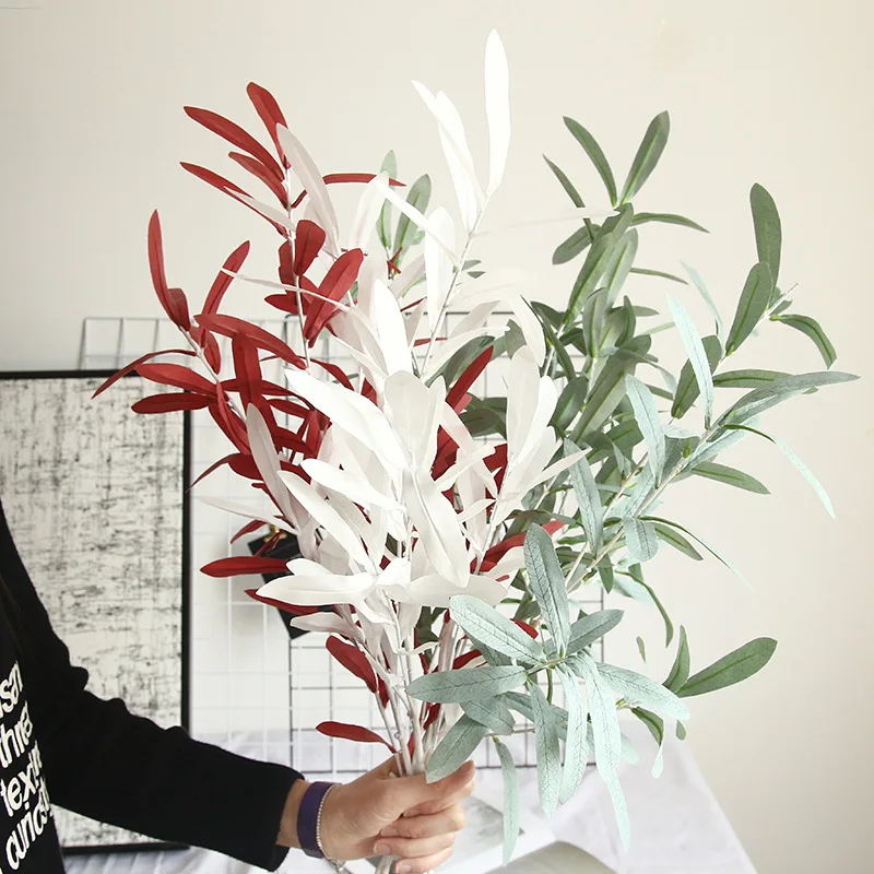 1 шт. Зеленые искусственные оливковые ветки имитация растения Оливковый лист