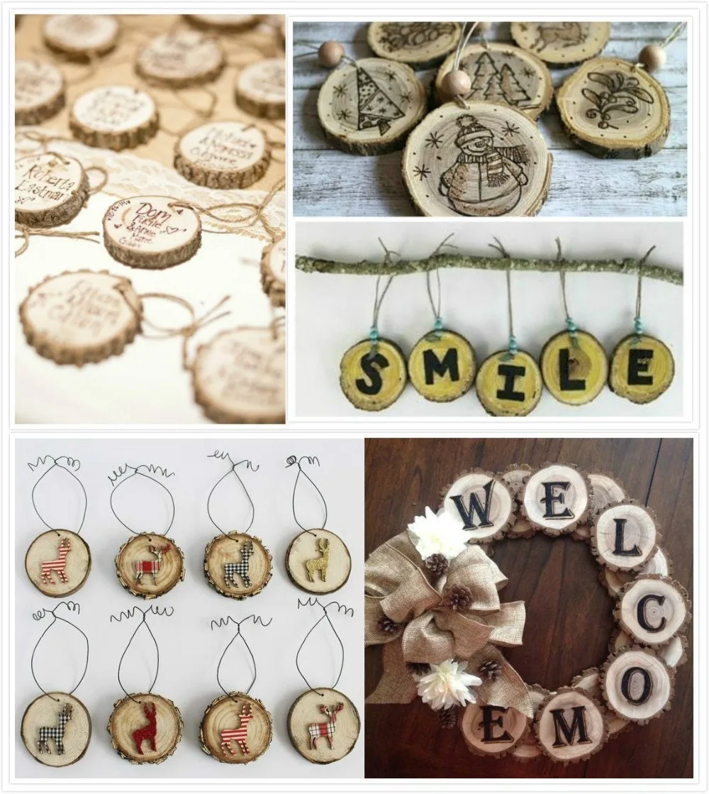 Набор для рисования по дереву круглые деревянные ломтики 30 шт.|Поделки из дерева|