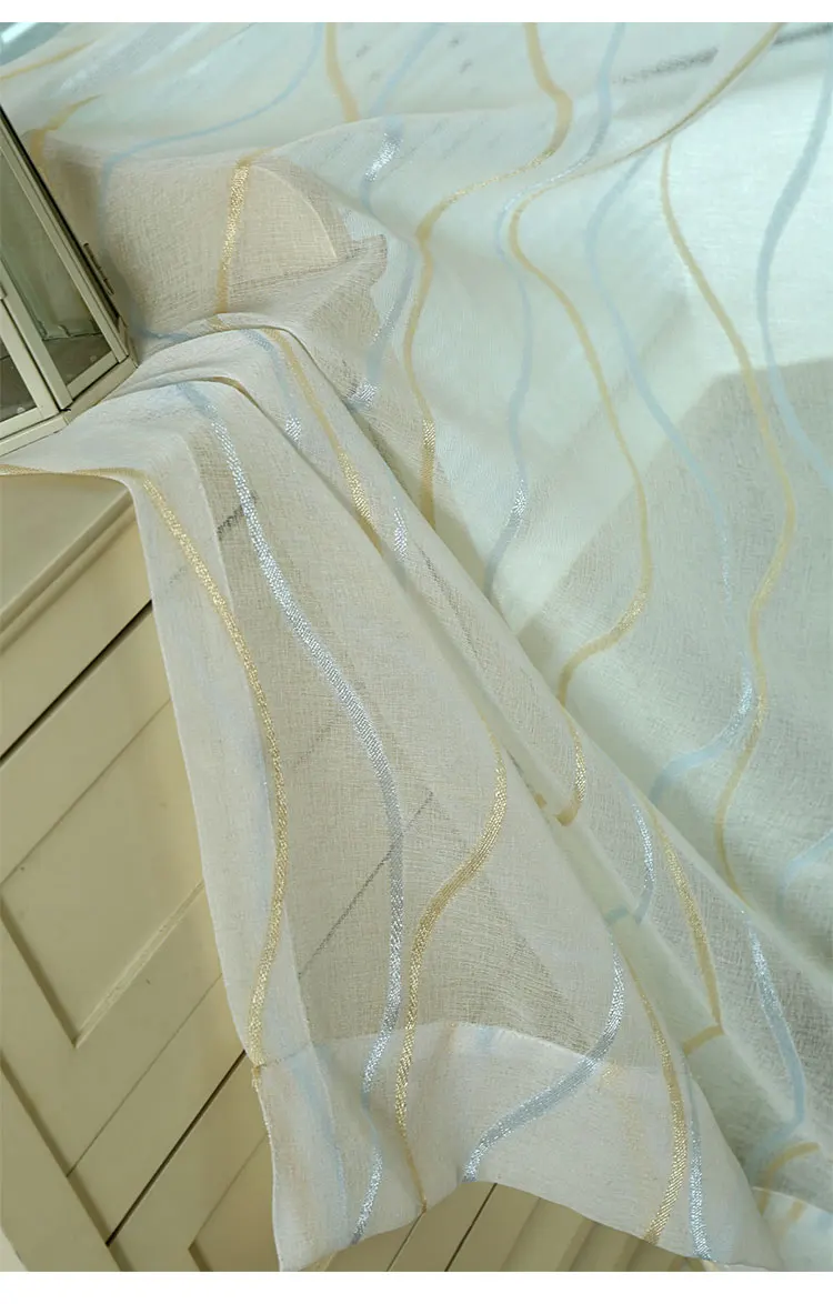 Высокое качество простой стиль марли занавес закончил Белый ярко номер оформлен