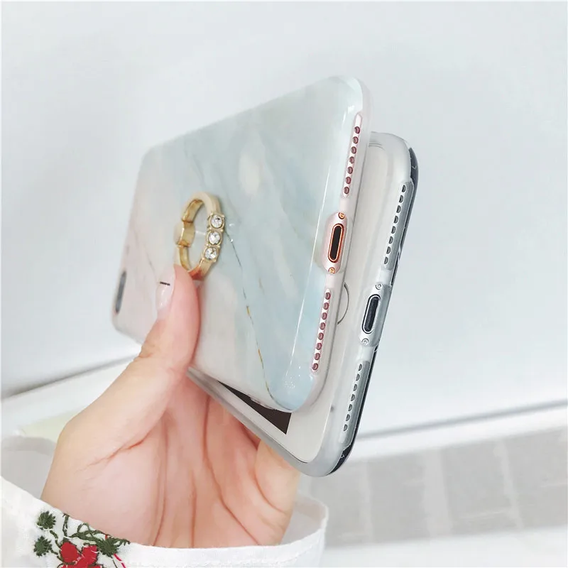 Роскошный Мраморный чехол со стразами для телефона iPhone 7 6S Xs Max Xr X 6 Plus 7Plus