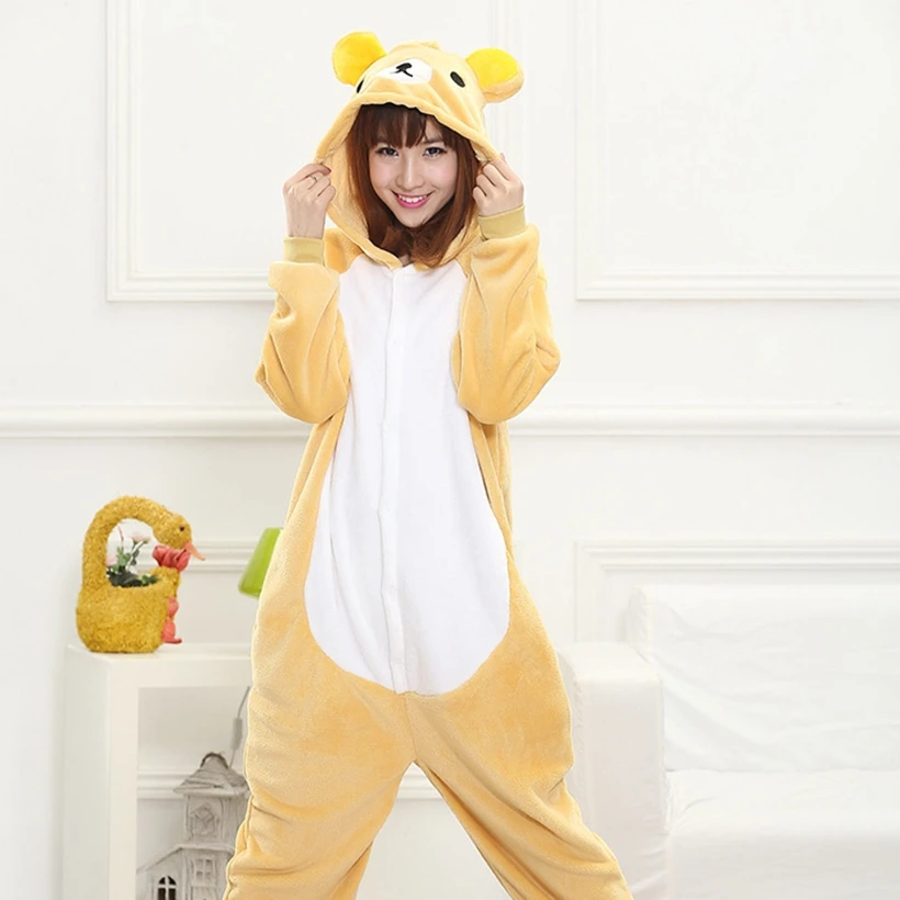 Rilakkuma Пижама-медведь костюм детский комбинезон с животными зимняя фланелевая