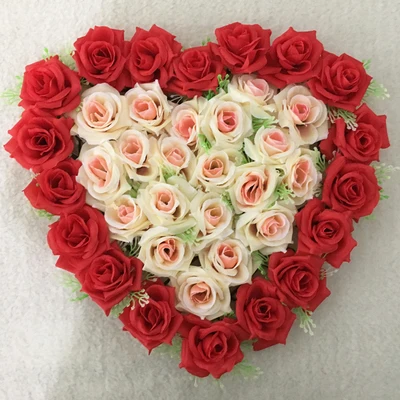 Цветы розы в форме сердца 40 х40 см 21 цвет|flower decorations weddings|flower birthday party decorationsflower cupcake