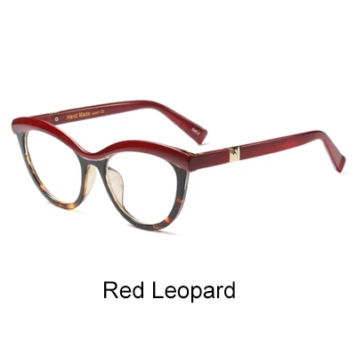 Red Leopard Ralferty оправа для очков в стиле кошачьи глаза женские брендовые дизайнерские оправы для очков по рецепту оптическая близорукость женские очки без градусов F97565 - Цвет оправы: Red Leopard