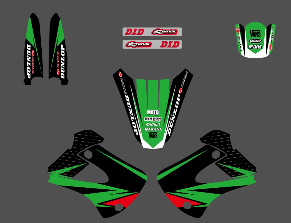 Мотоцикл Новый Стиль команда Графика фон Наклейка Набор наклеек для Kawasaki KX85 KX100 KX