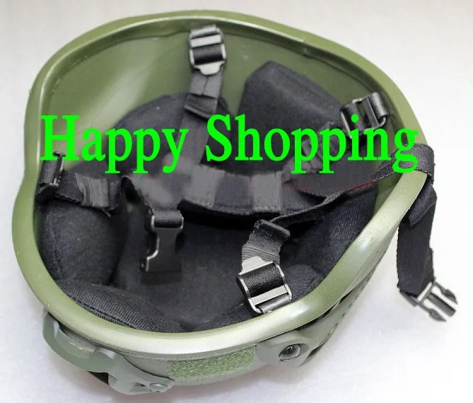 Защитный шлем Mich 2000 для страйкбола со встроенным адаптером ARC Rail NVG армейский