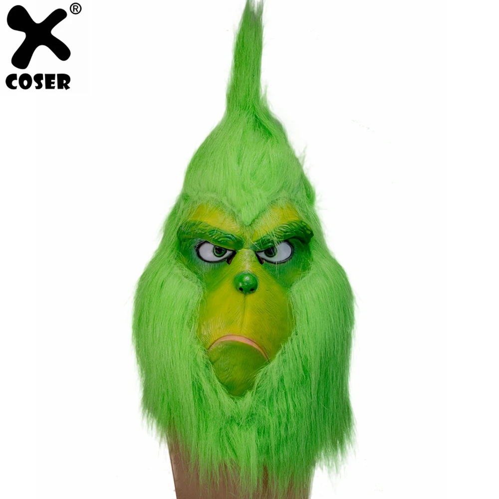 XCOSER How the Grinch Рождественская латексная маска для костюмированной вечеринки с